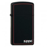 Zippo Black Matte Slim with Zippo Border